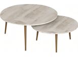 Eleganti Tavolini In Legno Grigio Dallo Stile Moderno, Set Versatile