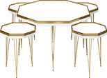 Set Da Salotto Moderno In Bianco Con Mdf E Acciaio Inox