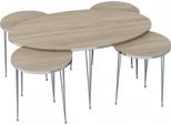 Elegante Tavolo In Legno Marrone Con Tavolini Dal Design Raffinato