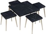 Elegante Set Da Salotto In Legno Nero Dal Design Moderno