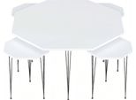 Elegante Tavolo In Legno Bianco Dal Design Moderno Con Tavolini Laterali