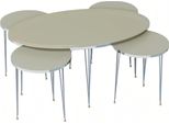 Tavolini In Legno Beige Moderno Elegante Set Di 4 Pezzi