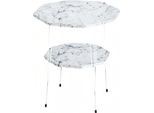 Elegante Tavolino In Metallo Bianco Dal Design Moderno