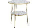 Tavolino In Metallo Bianco In Stile Moderno Ed Elegante