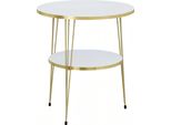 Tavolino In Metallo Bianco Moderno Elegante