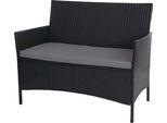 Panca Da Giardino In Poly-Rattan Halden, Seduta ~ Antracite, Cuscini Antracite