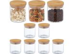 Relaxdays Set Di 9 Barattoli Con Coperchio Da 500 Ml