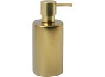 Distributore Di Sapone Spirella "Tube"" | Con Pompa In Acciaio Inox | Distributore Di Sapone Liquido | Porcellana | 300Ml | Resistente E Robusto | Oro Opaco"