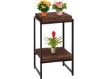 Tavolo Da Fiori HWC-K71, Mensola Per Fiori, Mensola Per Piante, Metallo Mdf Mvg ~ Marrone Scuro, 61Cm