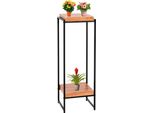 Tavolo Da Fiori HWC-K71, Mensola Per Fiori, Mensola Per Piante, Metallo Mdf Mvg ~ Colore Naturale, 101Cm