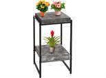Tavolo Da Fiori HWC-K71, Mensola Per Fiori, Mensola Per Piante, Metallo Mdf Mvg ~ Grigio Scuro, 61 Cm