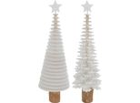 Albero Di Natale In Legno Deco12 X 40 Cm, 22 Strati / 2Ass Bianco