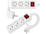 Cavo Di Prolunga Con Messa A Terra E Interruttore, Bianco, A 3 Vie, 3M Omy 3X1 Elgotech EPS-303W