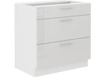 Armadietto Inferiore Con Cassetti Lajla - Larghezza 80 Cm, Bianco