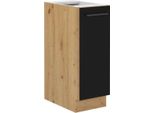 Armadietto Estraibile Malila - Larghezza 30 Cm, Nero / Rovere Artisan
