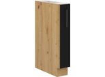 Armadietto Estraibile Malila - Larghezza 15 Cm, Nero / Rovere Artisan