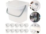 Set Di 10 Contenitori 19X15X17 Cm Trasparente Per L'organizzazione Dello Spazio