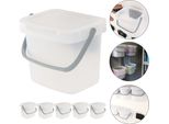 Set Di 5 Contenitori 19X15X17 Cm Trasparente Per L'organizzazione Dello Spazio