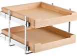 Organizzatore Per Basi In Legno Estraibili A 2 Livelli, 393X533X76 Mm - Organizzatore Per Cassetti In Legno Per Armadi Da Cucina