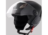 Casco Motocross Moto 3/4 Viso 61Cm Nero Taglia Xl
