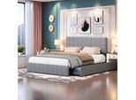 Letto Imbottito Fortuna Lai 160X200 Cm, Letto Matrimoniale Con Testiera, 4 Cassetti, Letto Contenitore In Velluto, Grigio