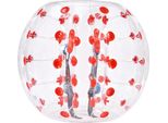 Palla Gonfiabile Bump Ball 1 Pz. 1,2 M X 1,03 M, Palla Di Collisione Umana, Palla Di Rimbalzo Della Bolla Del Corpo Del Pvc Per Le Attività All'aperto, Trasparente + Punti Rossi Palla Gonfiabile Bumper