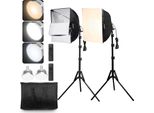 2X Set Softbox Da Studio Fotografico 400X400Mm 3000-6500K Regolabile Per La Fotografia