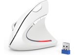Mouse Verticale, Mouse Senza Fili Da 4800 Dpi, Parabraccio Ergonomico, Mouse Senza Fili Con 6 Pulsanti Per Pc, Laptop, Mac, Bianco