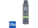 Dove Men+Care – Extra Fresh – Deodorante Spray – Antitraspirante – 150 Ml - Confezione Risparmio - 10 Pezzi