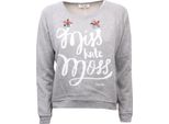 C4392 Felpa Donna TOP-TEE Felpe Grigio Sweatshirt Woman