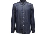 Camicia Uomo Gmf 965 Man Denim Jeans Light Shirt Blue