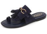 C9102 Infradito Donna Tod's Scarpa Sandalo Blu Frangia Blu Shoe Woman