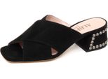 F1814 Sandalo Donna Black Alberto Gozzi Scarpe Suede Shoe Woman