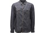 0977AG Camicia Uomo OFFICINA36 Blue Denim Cotone Shirt Man
