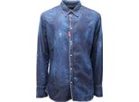 2373AF Camicia Uomo DSQUARED2 Blue Denim Delave' Cotone Shirt Man