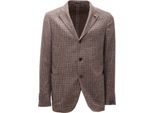 3081AF Giacca Uomo Lardini Brown/Grey Checked Wool/Cotone/Linen Jacket Men