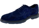 D95 Scarpa Uomo Hogan H393 Derby Suede Blue Shoes Men