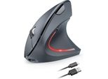 Mouse Senza Fili, Mouse Verticale Ottico 2.4G Ergonomico, 5 Impostazioni Fino A 4800DPI, Silenzioso Senza Fili Verticale Con 6 Pulsanti Per Laptop, Pc, Windows, Mac, Os