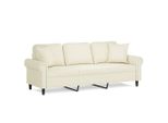 Vidaxl Divano A 3 Posti Con Cuscini Decorativi Crema 180 Cm In Velluto