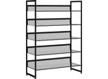Homcom Scarpiera, Scarpiera A 5 Livelli, Scarpiera Per Max. 15 Paia Di Scarpe, Organizzatore Di Scarpe Con Maniglia Per Ingresso, Camera Da Letto, Acciaio