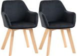 Set Di 2 Sedie Da Sala Da Pranzo Homcom, Sedia Da Cucina Con Braccioli, Schienale, Sedie Imbottite Con Aspetto Vellutato, Sedia Da Soggiorno Con Gambe In Legno Per Cucina, Sala Da Pranzo