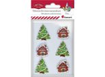 Decorazioni In Legno Autoadesive 6 Pezzi Alberi Di Natale Titanum Natale