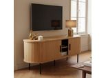 Mobile Tv In Melaminico E Acciaio 120 Cm Beige - Oviala Marius