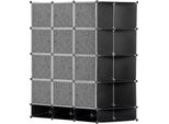 Homcom Armadio Modulare In Plastica, Armadio Portatile Con 16 Cubi E 2 Aste, Organizzatore Per Scarpe, Vestiti, Giocattoli, Per