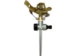 Irrigatore D'urto Su Base A Picchetto, Irrigatore In Lega Di Zinco Per Giardino, 0-360�� Ruota Su Un'ampia Area Di Copertura, Connettore Universale Da 1/2'' Con Testina D'ottone