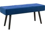 Homcom Bench Panca Imbottita In Look Velluto, Panca Da Letto Con Motivo A X, Gambe In Acciaio, Panca Per Scarpe Per Camera Da Letto, Soggiorno, Corridoio, 100 X 36 X 45 Cm, Blu
