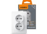 Videx Binera Tipo F Doppia Presa Schuko Da Incasso Bianca Da 16A