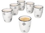 6X Tazza Olove Mocha 120Ml In Gres Fiocco Di Neve Tazza Di Natale