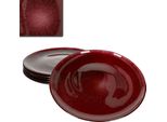 6X Suez Piatto Da Pranzo Ø27Cm Vetro Rosso Glitterato Piatto Da Pranzo Natale