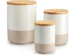 Contenitore In Ceramica Con Coperchio Ermetico, Contenitore Per 2400 Ml/1250 Ml/600 Ml, Resistente Contenitore Da Cucina Per Caffè, Zucchero, Tè, Cereali, Farina, Spezie, Beige